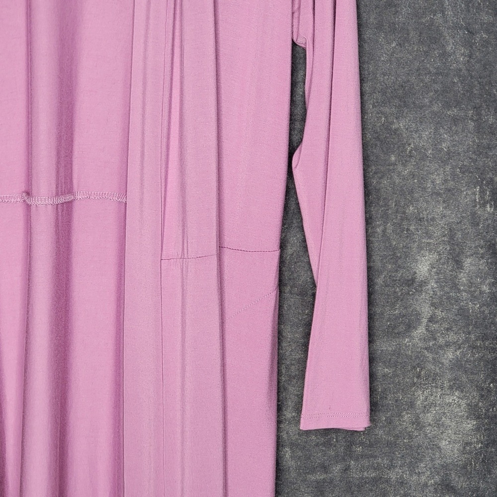 LOGO Lori Goldstein Purple Chiffon Trim Longline Duster Cardigan‎ M NWT Festival - Picture 12 of 13